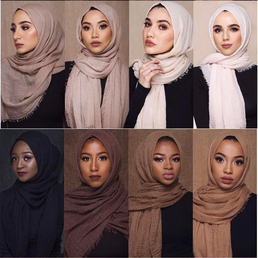Foulard Hijab pour femmes musulmanes  en coton doux 180X95CM