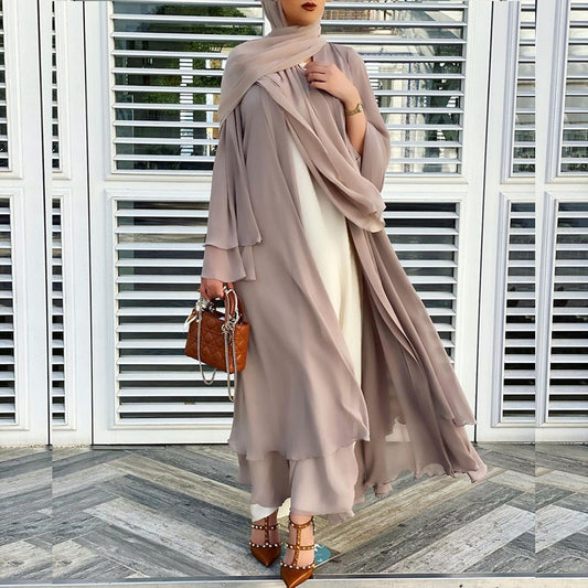 Abaya ou Kimono en mousseline de soie pour femmes